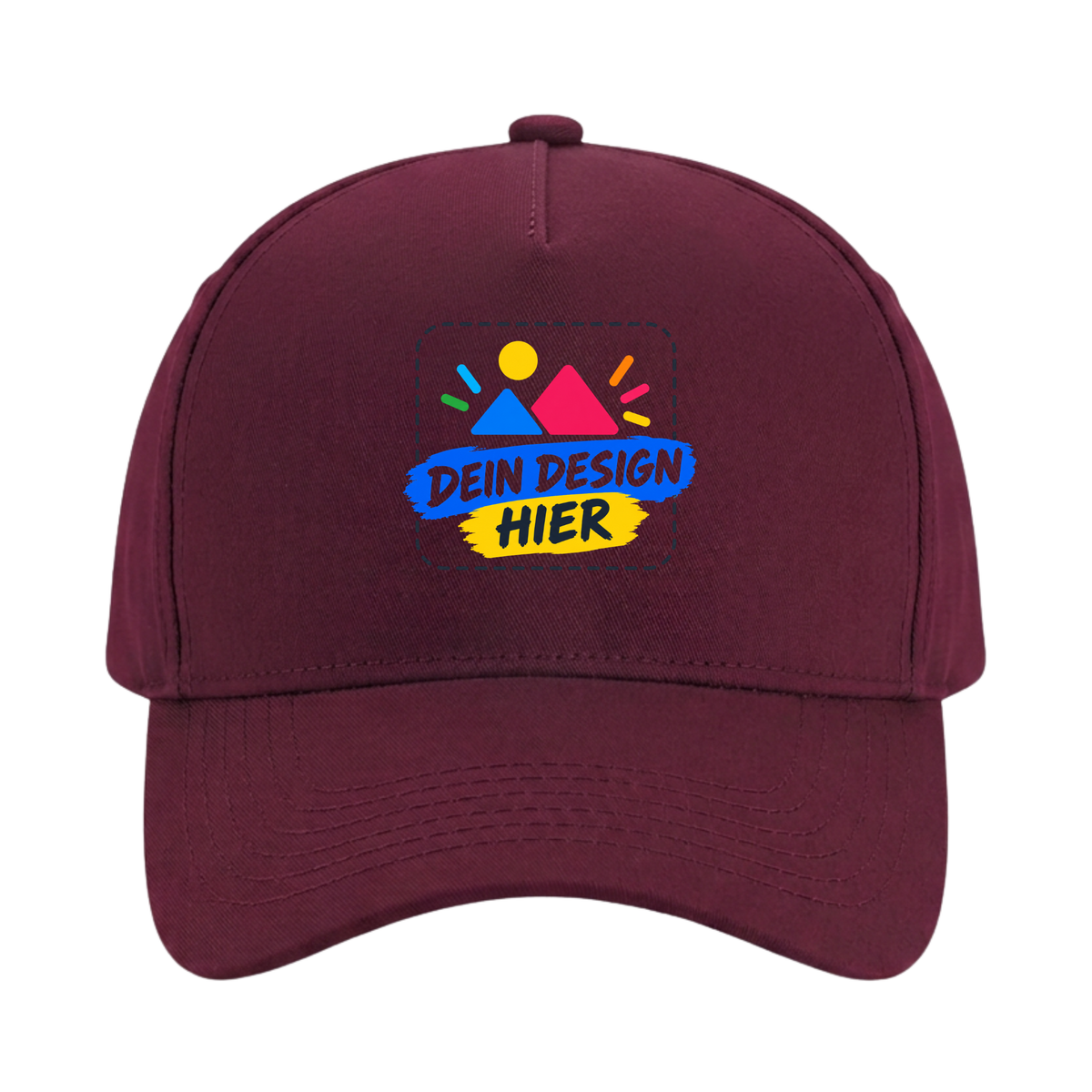 Unisex 5 Panel Cap Burgundy