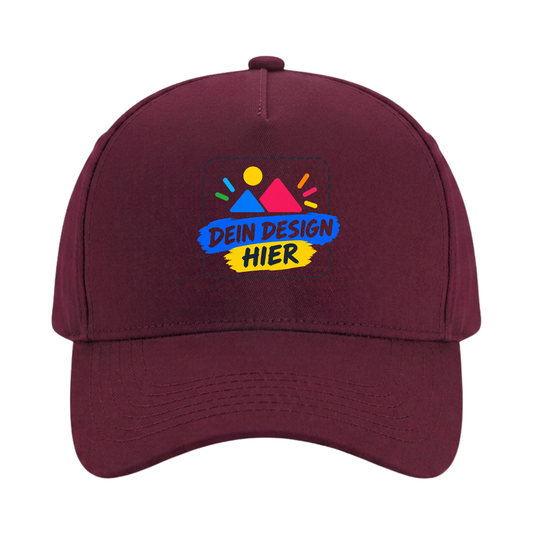 Unisex 5 Panel Cap Burgundy